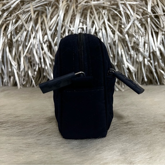 VERA BRADLEY Classic Navy Microfiber Travel Medicine Cosmetic Case Quilted - Picture 3 of 13